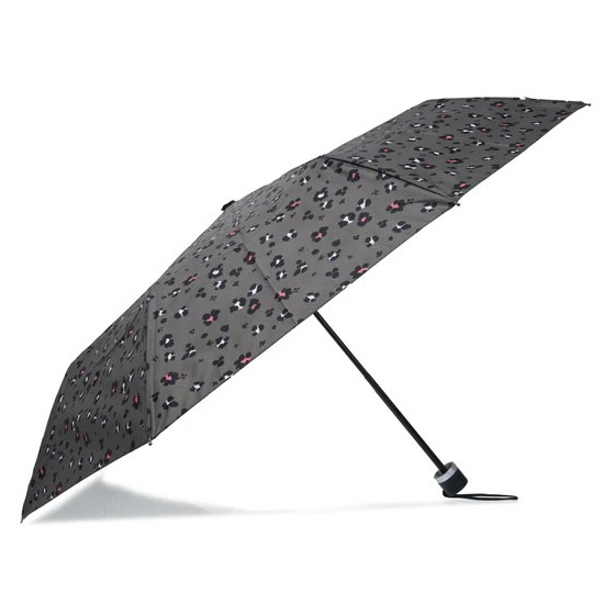 3-Section Khaki Leopard Umbrella Manual Opening & - Isotoner