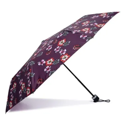 3-Section Umbrella with Seventies Floral Print, Manual Opening - Isotoner ref 20740 traclet hat shop