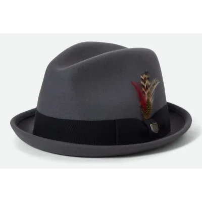 Trilby Hat Gain Anthracite Felt - Brixton Reference: 23316 | Chapellerie Traclet
