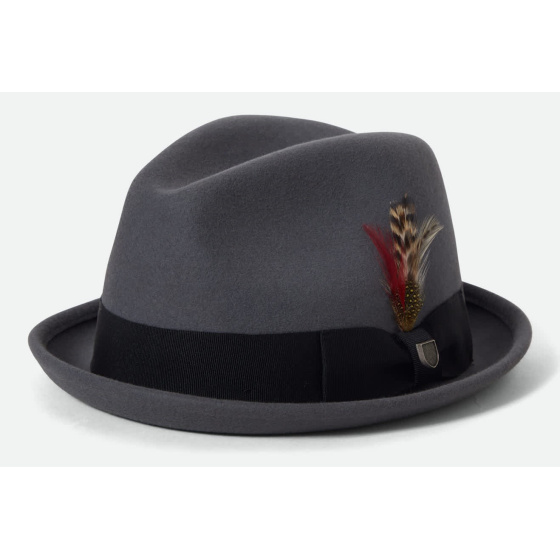 Chapeau Trilby Gain Feutre Anthracite - Brixton