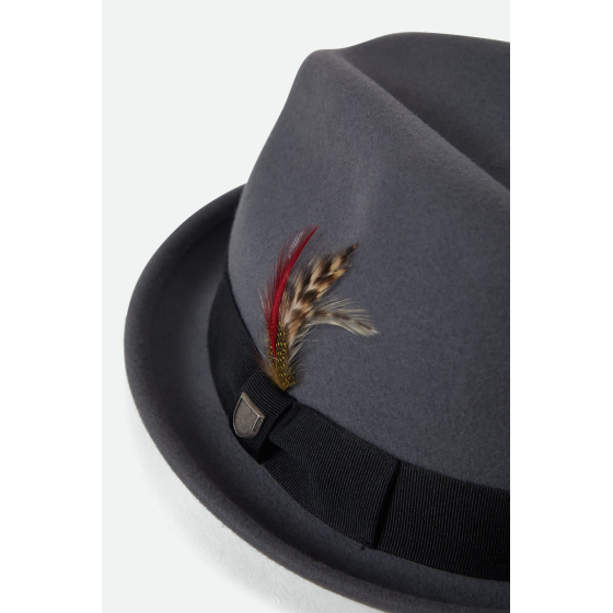 Chapeau Trilby Gain Feutre Anthracite - Brixton