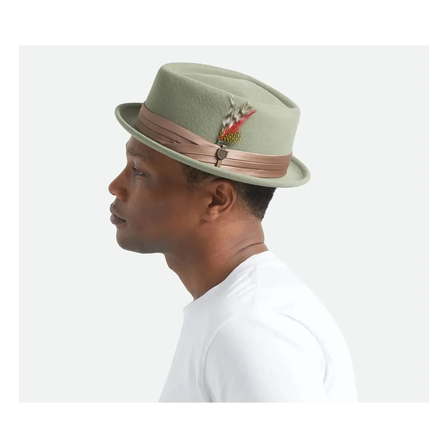 Pork Pie Stout Olive Hat - Brixton Reference : 23317| Chapellerie Traclet