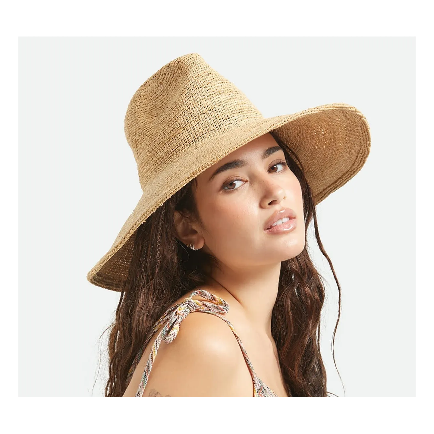 Wide Brim Hat Helena Natural Straw - Brixton Reference : 23320| Chapellerie Traclet