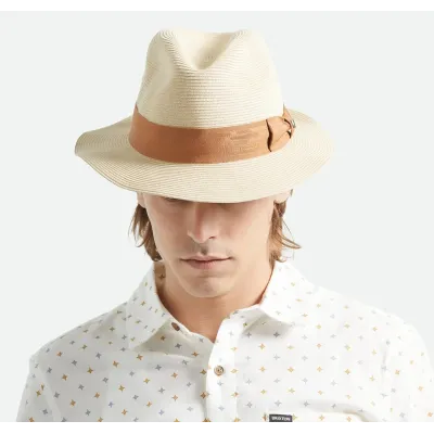 Chapeau Fedora Roma Paille Papier UPF 40+ - Brixton Reference : 23324| Chapellerie Traclet