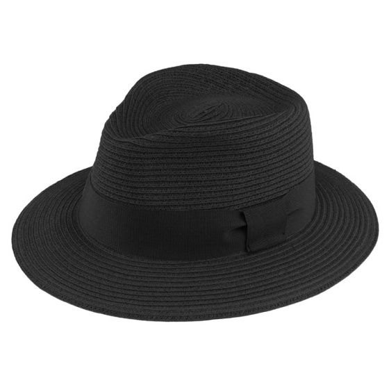 Fedora Hat Matanzas Black Paper Straw - Traclet