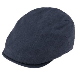 Valerio Flat Cap Navy Linen - Traclet