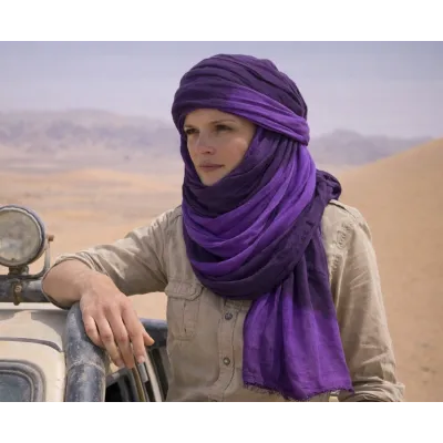 Touareg Two-Tone Violet Cotton Cheche - Traclet  Reference : 4517 | Chapellerie Traclet