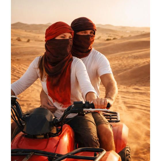 Chèche Touareg Bi Couleur Rouge & Marron coton - Traclet