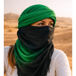 Touareg Two-Tone Green Cotton Chèche - Traclet