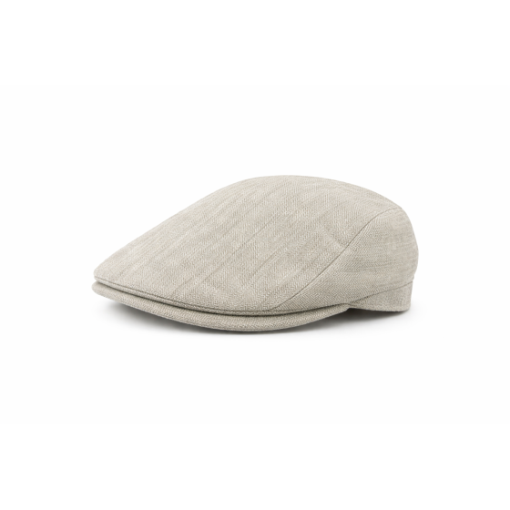 Flat Beige Green Linen Cap UPF 40+ - City Sport