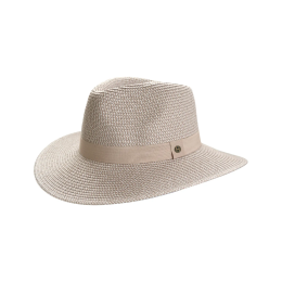 Chapeau Fedora Serenity Taupe & Blanc - House Of Ord