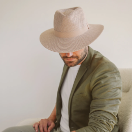 Fedora Hat Serenity Taupe & White - House Of Ord