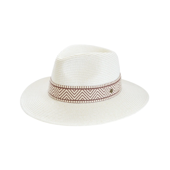 Kassena Ivory & Taupe Fedora Hat - House Of Ord