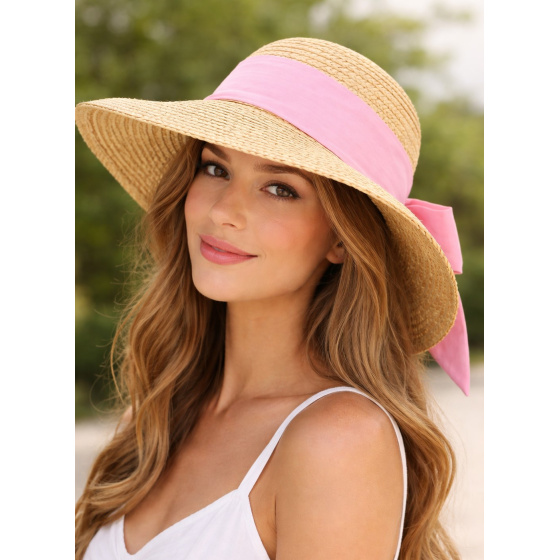 Capeline Alessia Wide Brim Natural Raffia - Traclet
