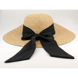 Capeline Alessia Large Bords Raffia Naturel - Traclet