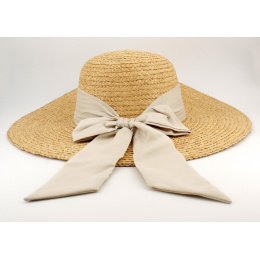 Capeline Alessia Wide Brim Natural Raffia - Traclet