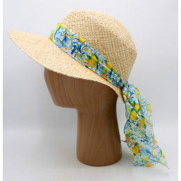 Large Brim Cap Marta Natural Straw - Traclet