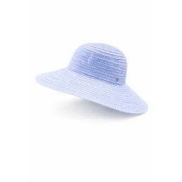 Hydrangea Scrunchie Wide-Brim Hat White Dots UPF 50+ - House Of Ord