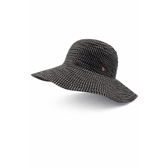 Capeline scrunchie Noire A Poids blanc UPF 50+ - House Of Ord