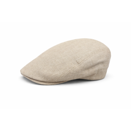 Beige Linen Flat Sun Cap UPF 40+ - Fléchet
