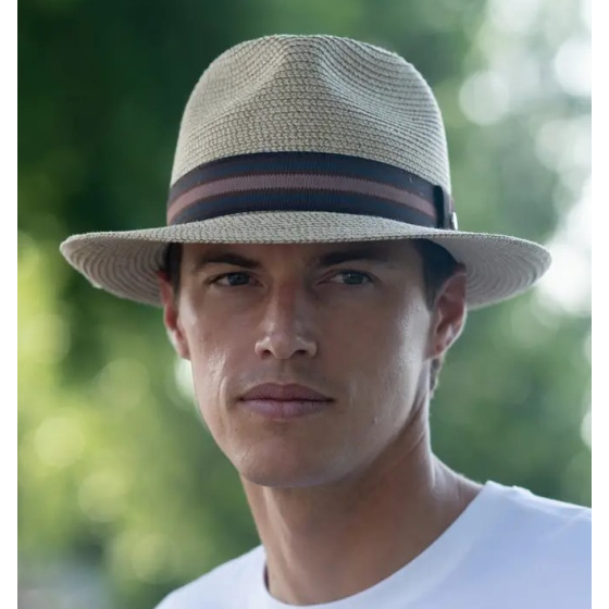 Chapeau Fedora Les chaumes Papier Paille Beige - Flechet