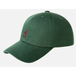 Casquette Washed Baseball Coton Vert Algue - Kangol