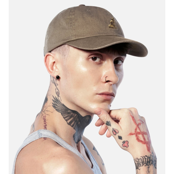 Casquette Washed Baseball Coton Olive - Kangol