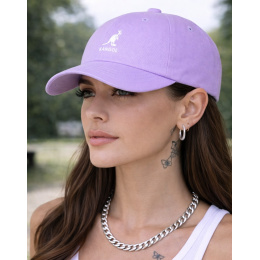 Casquette Washed Baseball Coton Lilas - Kangol