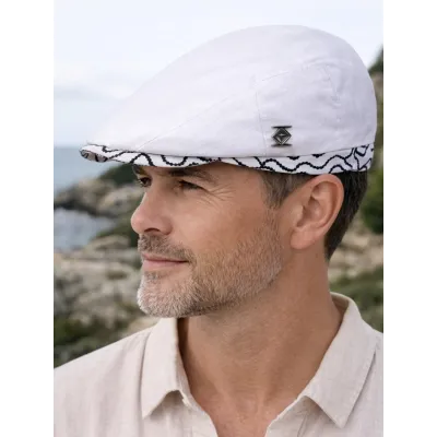 Casquette Bec De Canard Capri Lin Blanche - Traclet