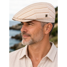 Casquette Plate Bruce Coton Beige  - Traclet