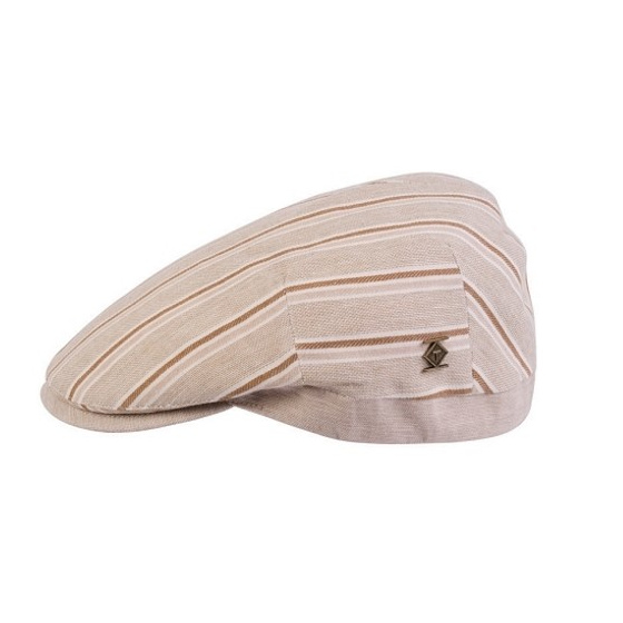 Bruce Beige Cotton Flat Cap - Traclet