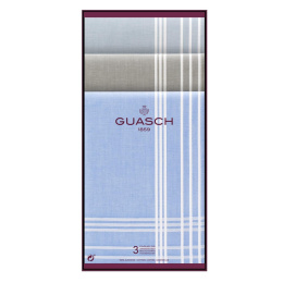 3 Mouchoirs Alain Coton Trois couleurs - Traclet