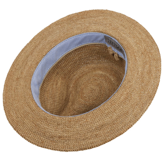 Traveller Custer Natural Crochet Straw Hat - Stetson