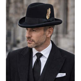 Chapeau Homburg Feutre Laine Noir - Traclet