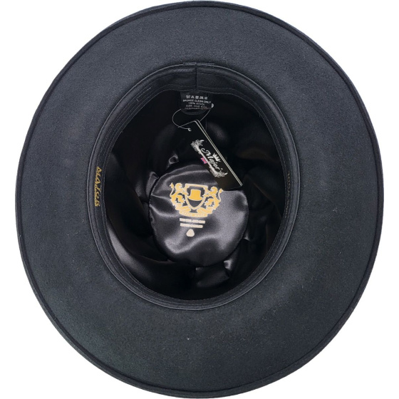 Black Wool Felt High Bowler Hat - Traclet