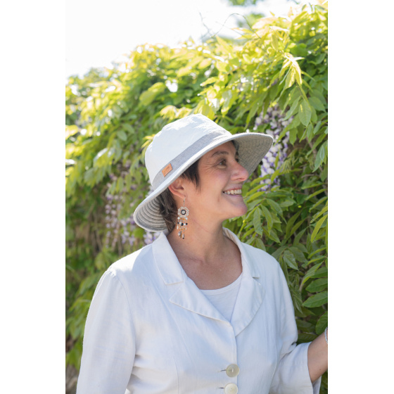 Chapeau Bob Naturel Audenge Blanc & Gris Souris - Soway