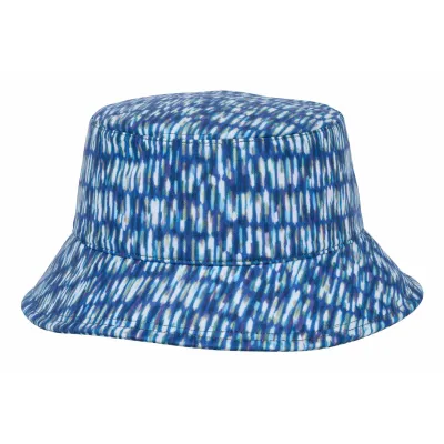 Telia Blue Printed Cotton Rain Bucket Hat - Mtm | Chapellerie Traclet