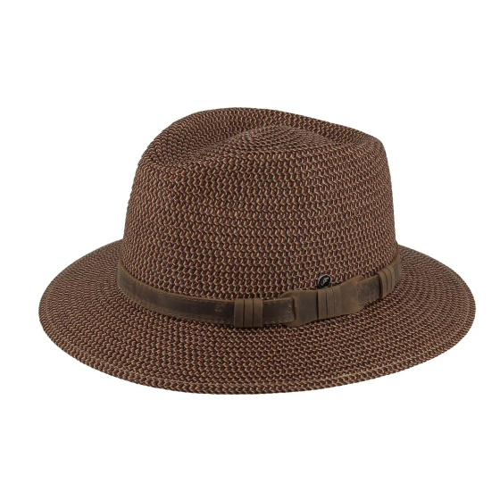 Striped Traveller Paper Straw Hat Red - Fléchet