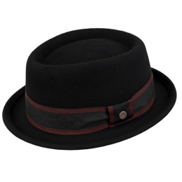 Porkpie Hat De Sanctis Black Wool - Traclet