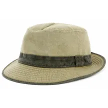 Trilby Belgrade Cotton Beige & Khaki - Crambes - ref 20301 chapellerie traclet