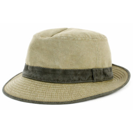 Trilby Hat Belgrade Cotton Beige & Khaki - Crambes