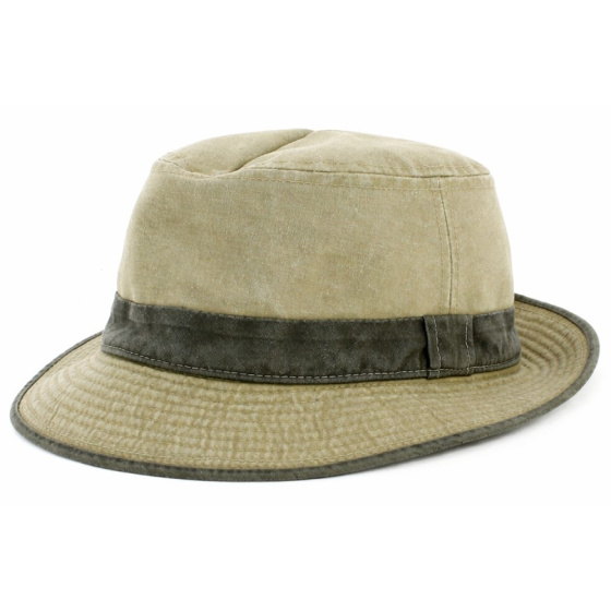 Trilby Hat Belgrade Cotton Beige & Khaki - Crambes