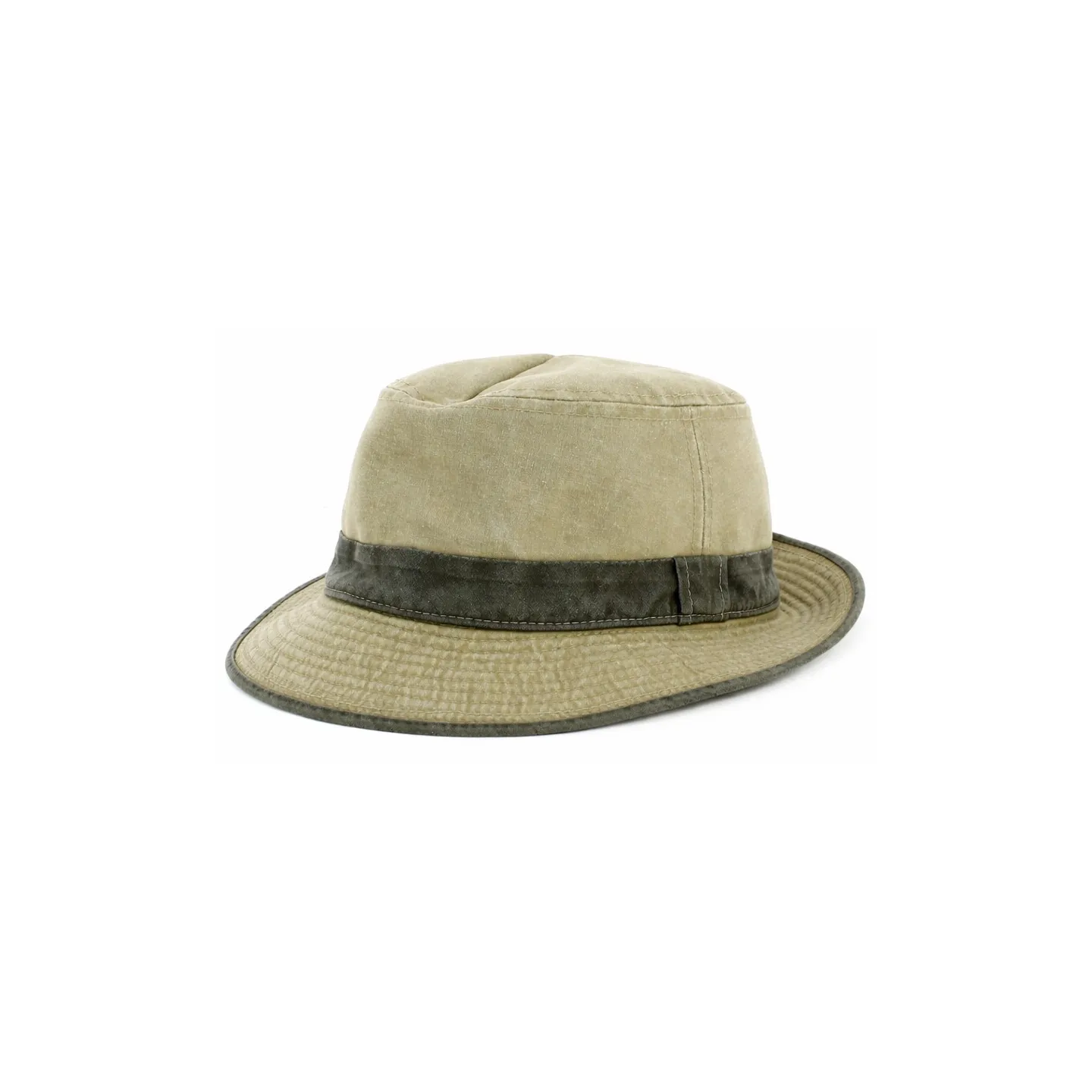 Trilby Belgrade Cotton Beige & Khaki - Crambes - ref 20301 chapellerie traclet