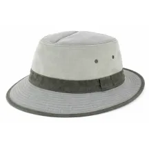 Trilby Hat Belgrade Cotton Toffee & Khaki - Crambes - ref 23562 chapellerie traclet