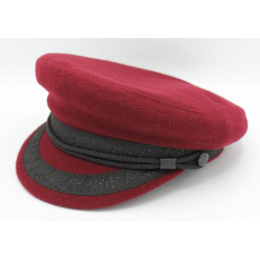 Camaret Wool Burgundy Captain's Cap - Traclet