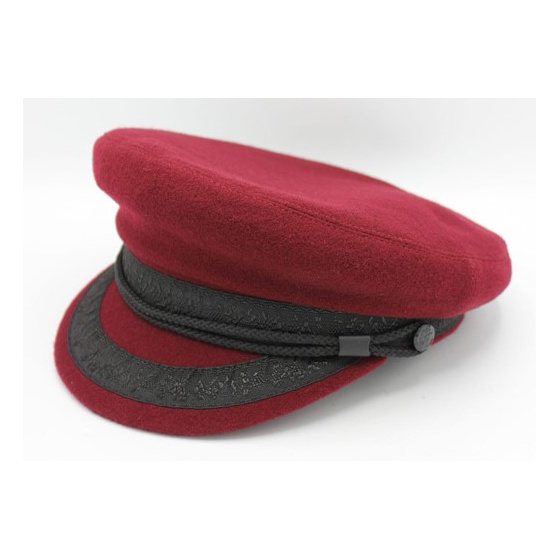 Camaret Wool Burgundy Captain's Cap - Traclet