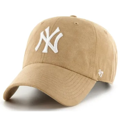 Cap 47 CAP MLB NEW YORK YANKEES BALLPARK SUEDE CLEAN UP Beige | ref 23608 Chapellerie Traclet