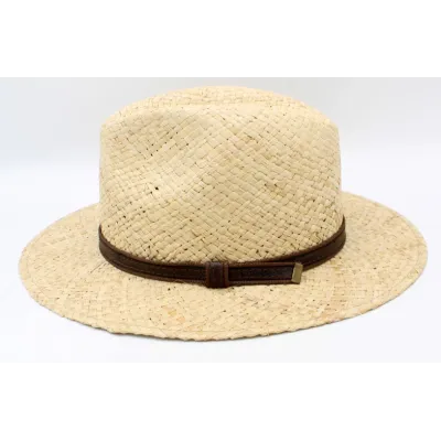Fedora Belt Raffia Hat - Traclet ref 23632 chapellerie traclet