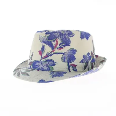 Chapeau Fleurs bleu