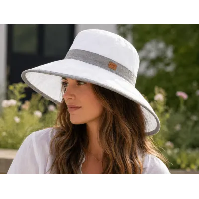 Capeline XXL D'été Blanc & Gris S ouris UPF 50+ - Soway